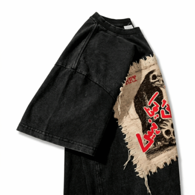 PHAJJA - Black acid wash t shirt - Image 2