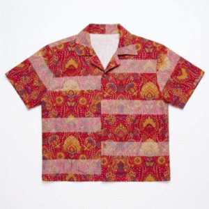 MUSHTAQ - مشتاق - Multi-color Mughal art resort collar shirt.