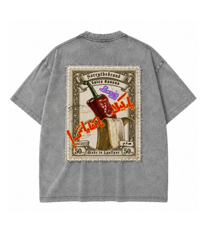 KAILA - Grey acid wash t shirt