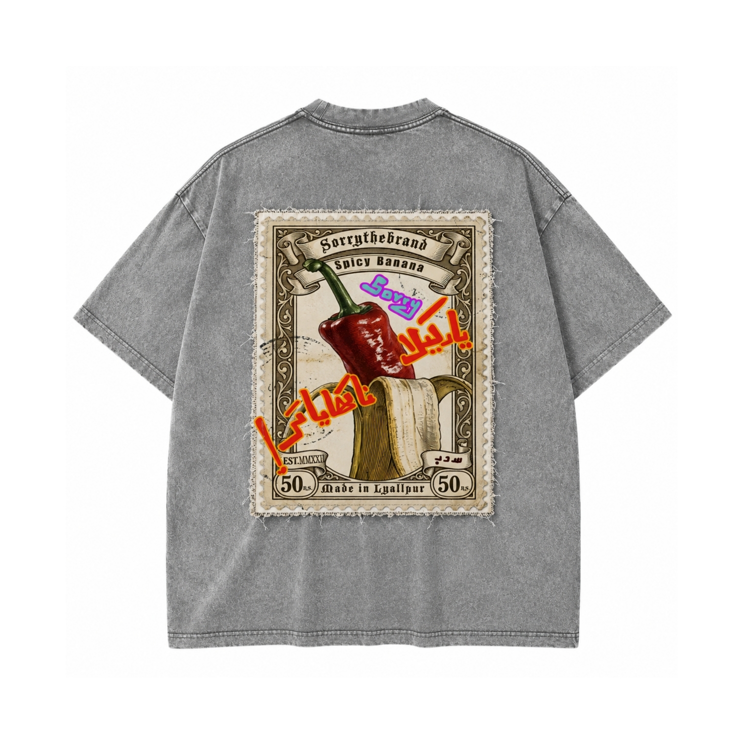 KAILA - Grey acid wash t shirt